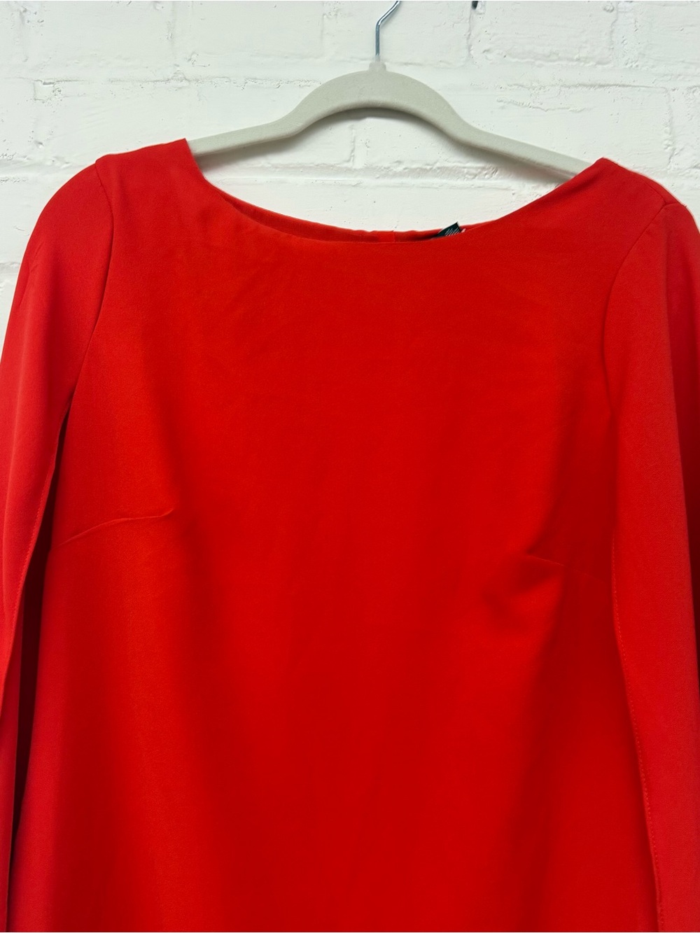 NWT Lauren Ralph Lauren Red Cape Georgette Cocktail Mini Dress Sleeveless - Picture 6 of 10